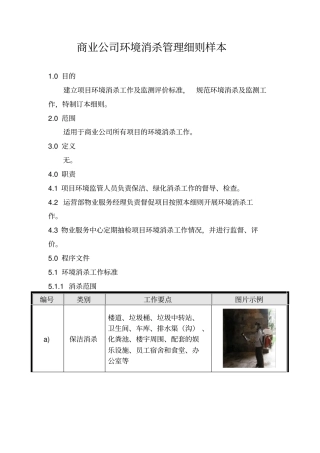 商业公司环境消杀管理细则样本