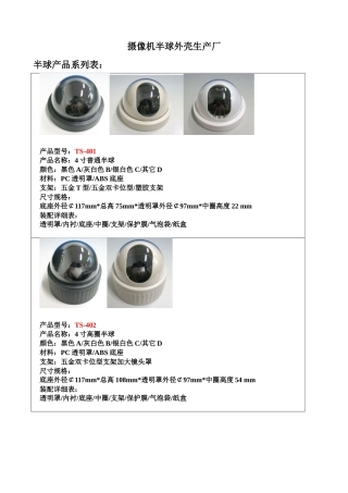 摄像机半球外壳生产厂-深圳市塑胶半球外壳制品厂