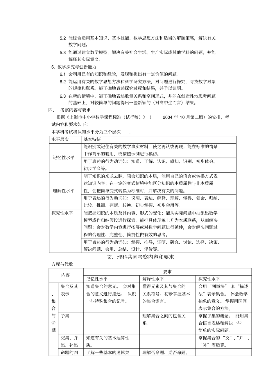 上海高考数学考试大纲_第2页