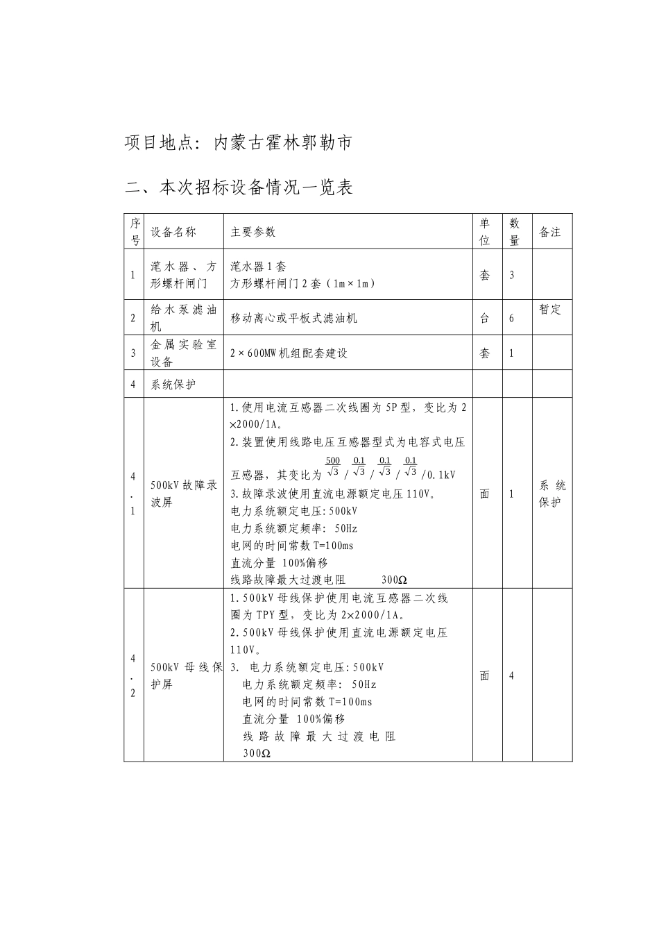 霍林河坑口电厂新建工程（2×600MW机组）第十四批辅机设备_第2页