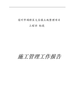 施工管理报告