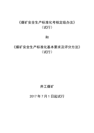 煤矿安全生产标准化考核定级办法(X 94页)