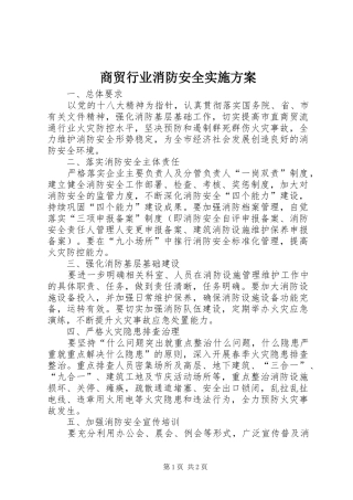 商贸行业消防安全方案