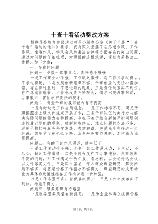 十查十看活动整改实施方案