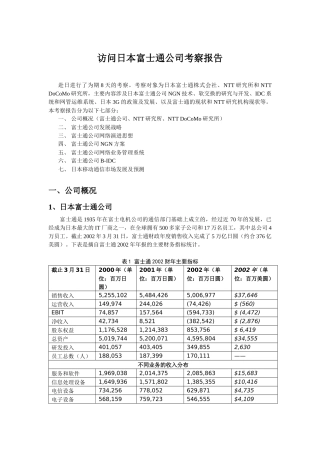 日本某公司访问考察报告
