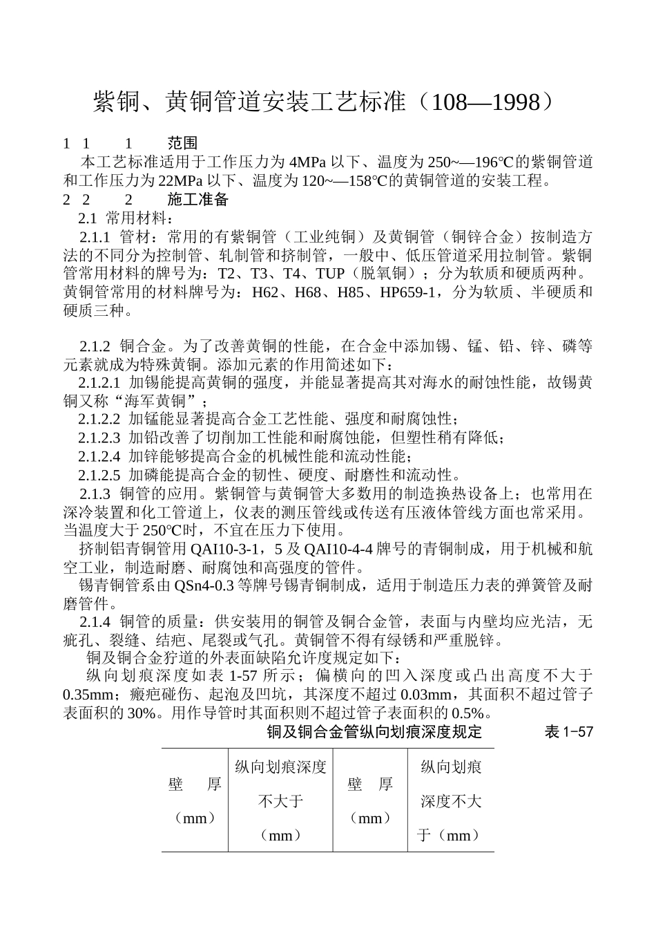 紫铜、黄铜管道安装工艺标准5577794895_第1页