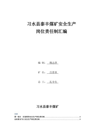 习水县泰丰煤矿各工种安全生产岗位责任制(全)16