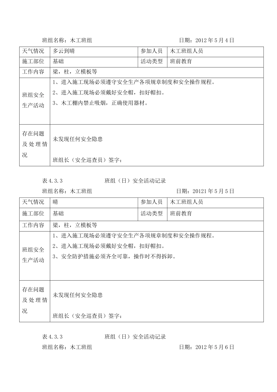 (改好)班组安全活动记录(木工)_第2页