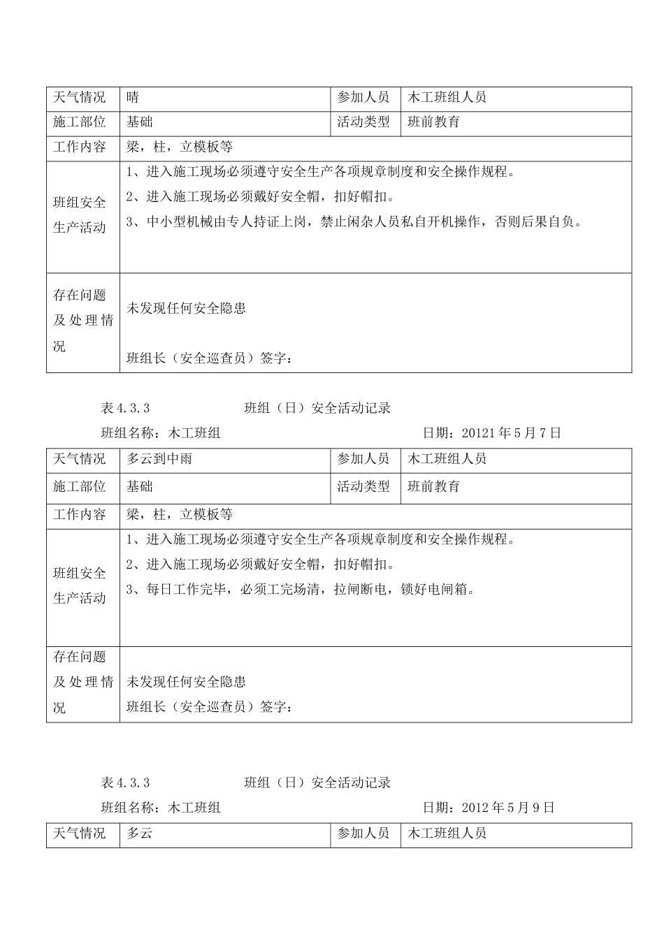 (改好)班组安全活动记录(木工)_第3页