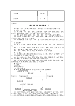 暖卫设备及管道安装基本工艺