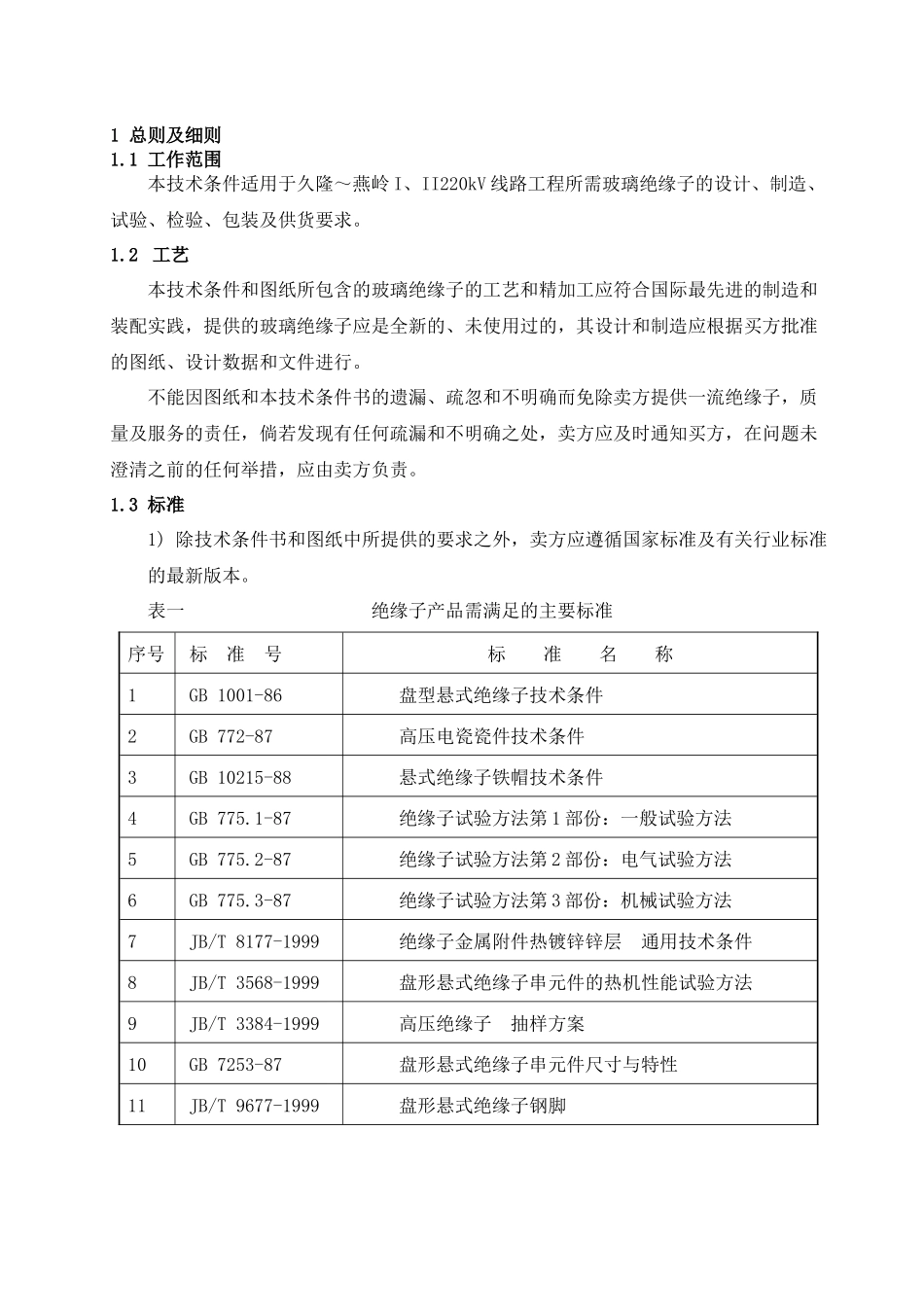 玻璃绝缘子技术规范书_第3页