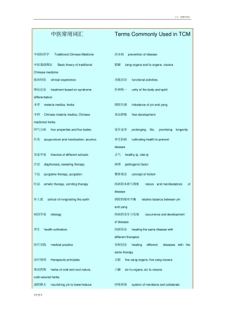 中医英语词汇(1)