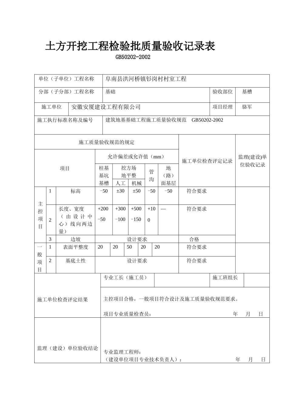 阜南县洪河桥土建施工检验批资料_第2页