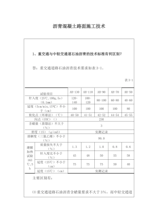 沥青混凝土路面施工技术