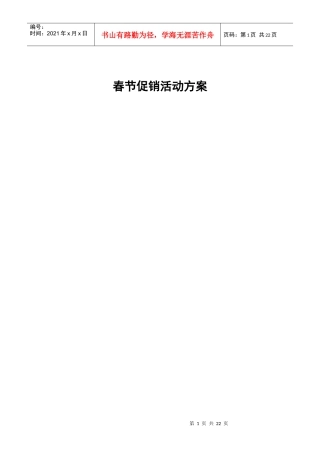 春节促销活动策划方案