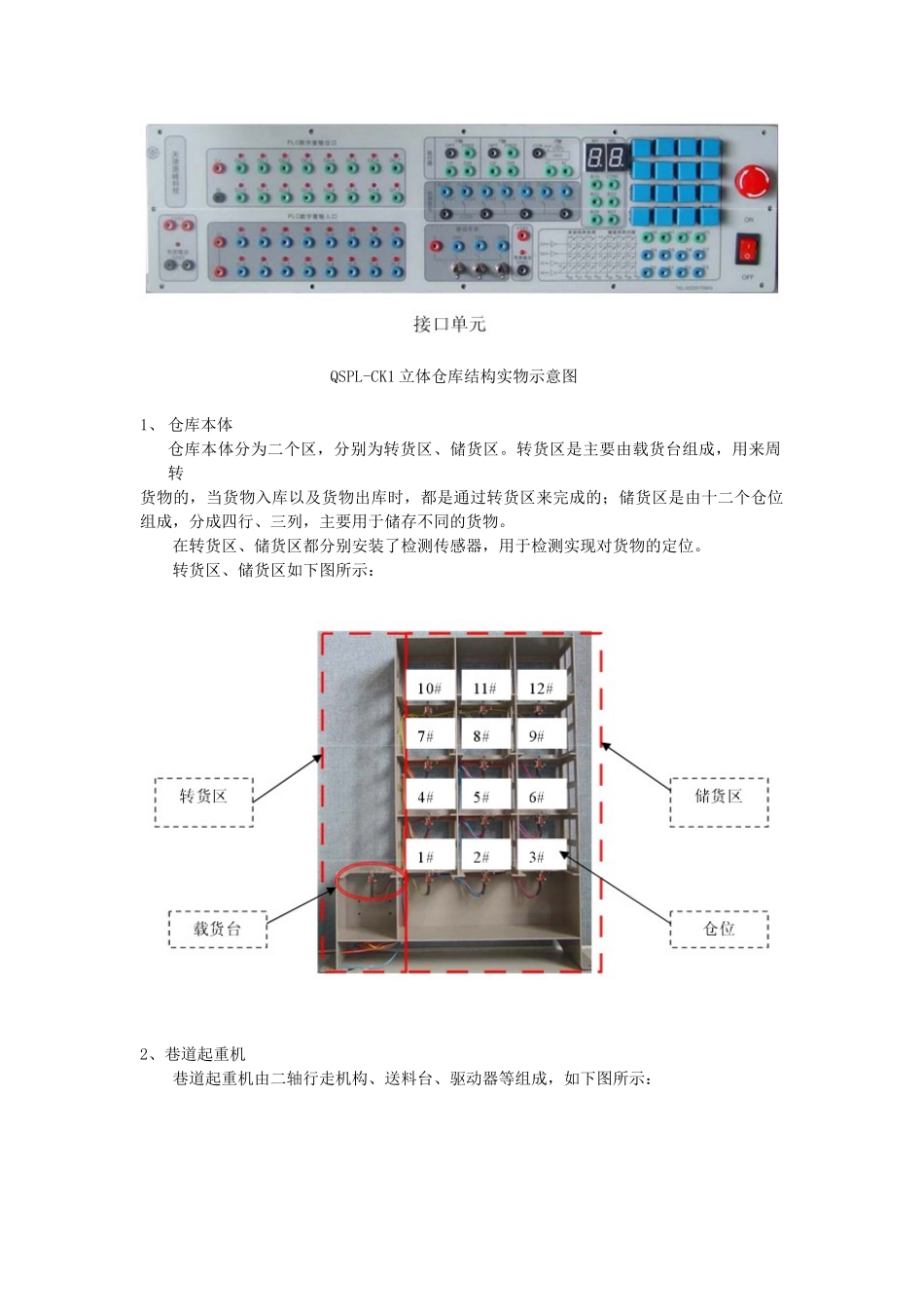 立体仓库模型实验指导书_第3页