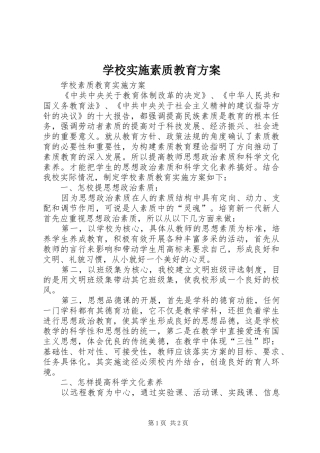 学校实施素质教育方案