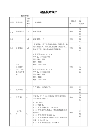 曲轴清洗机技术规范本本
