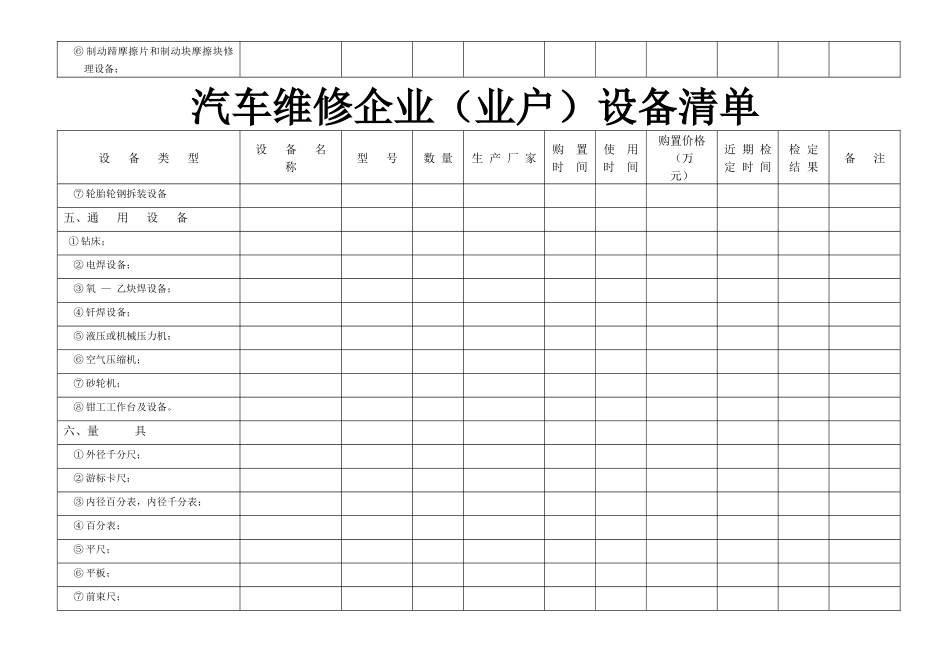 汽车维修企业（业户）设备清单_第3页