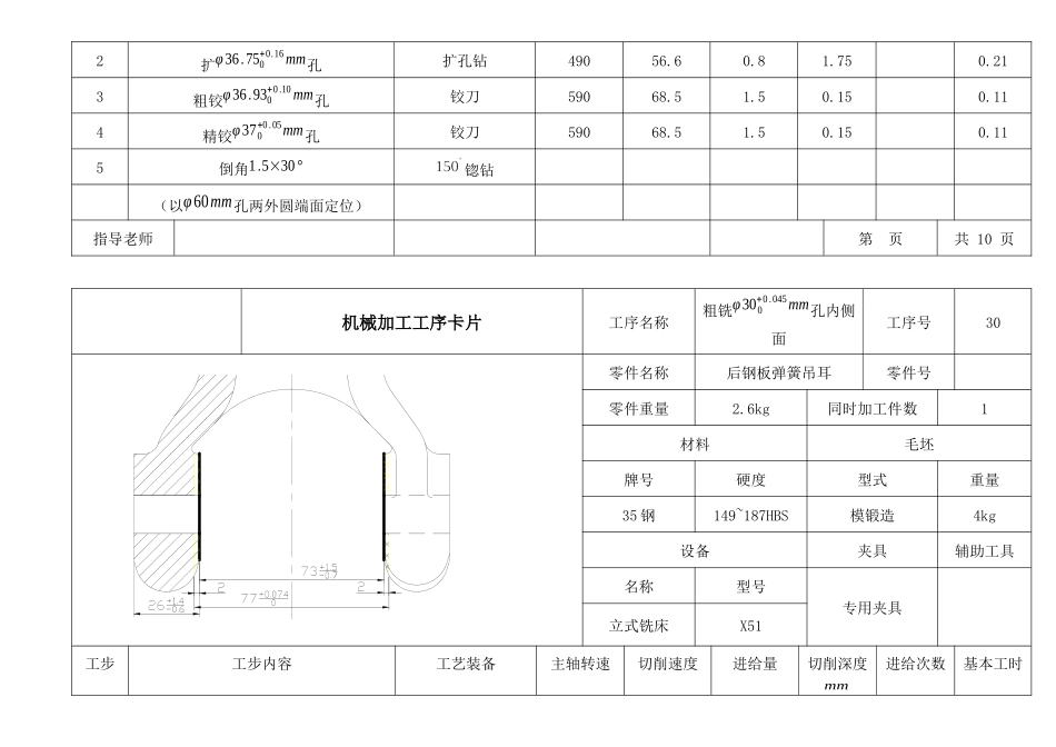 后钢板弹簧吊耳工艺过程卡(铸件)_第3页