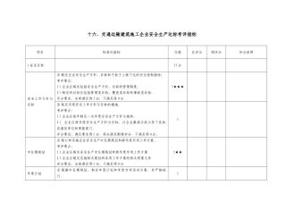 十六、交通运输建筑施工企业安全生产达标考评指标