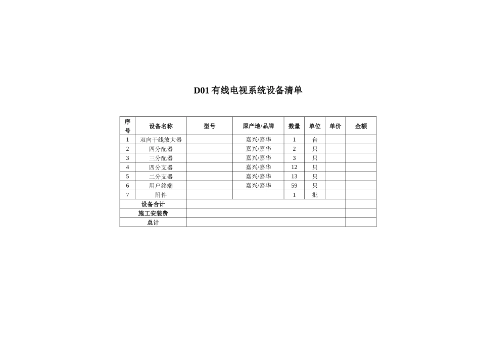 D01综合布线系统设备清单_第3页