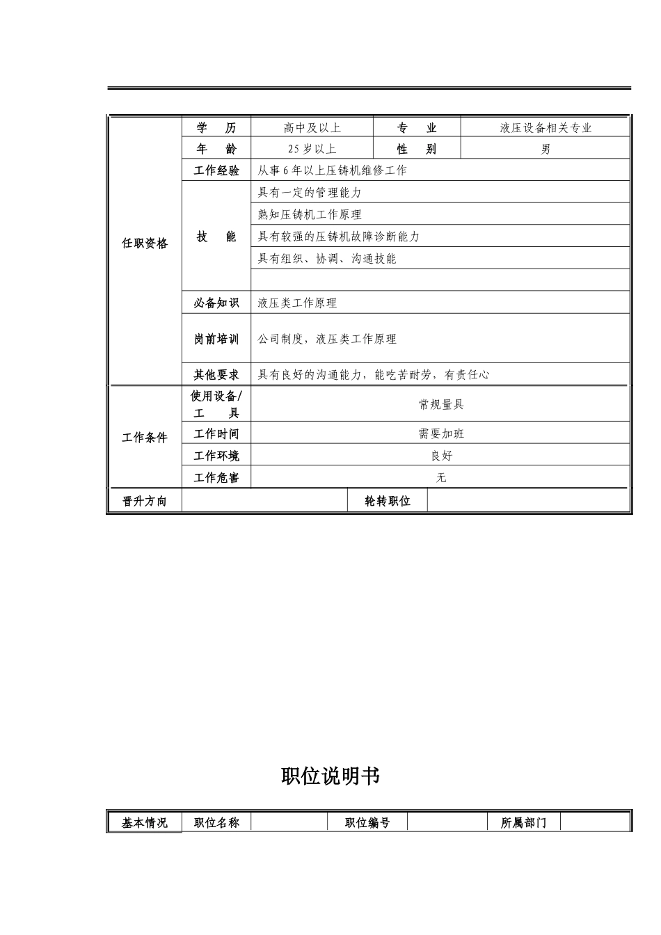 机修组长岗位职责说明_第2页