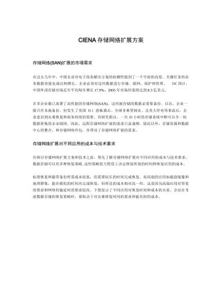 CIENA存储网络扩展方案