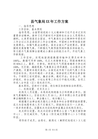 县气象局XX年工作实施方案