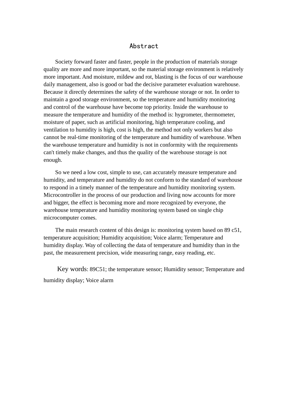 单片机仓库恒温恒湿监控系统的设计概述_第2页