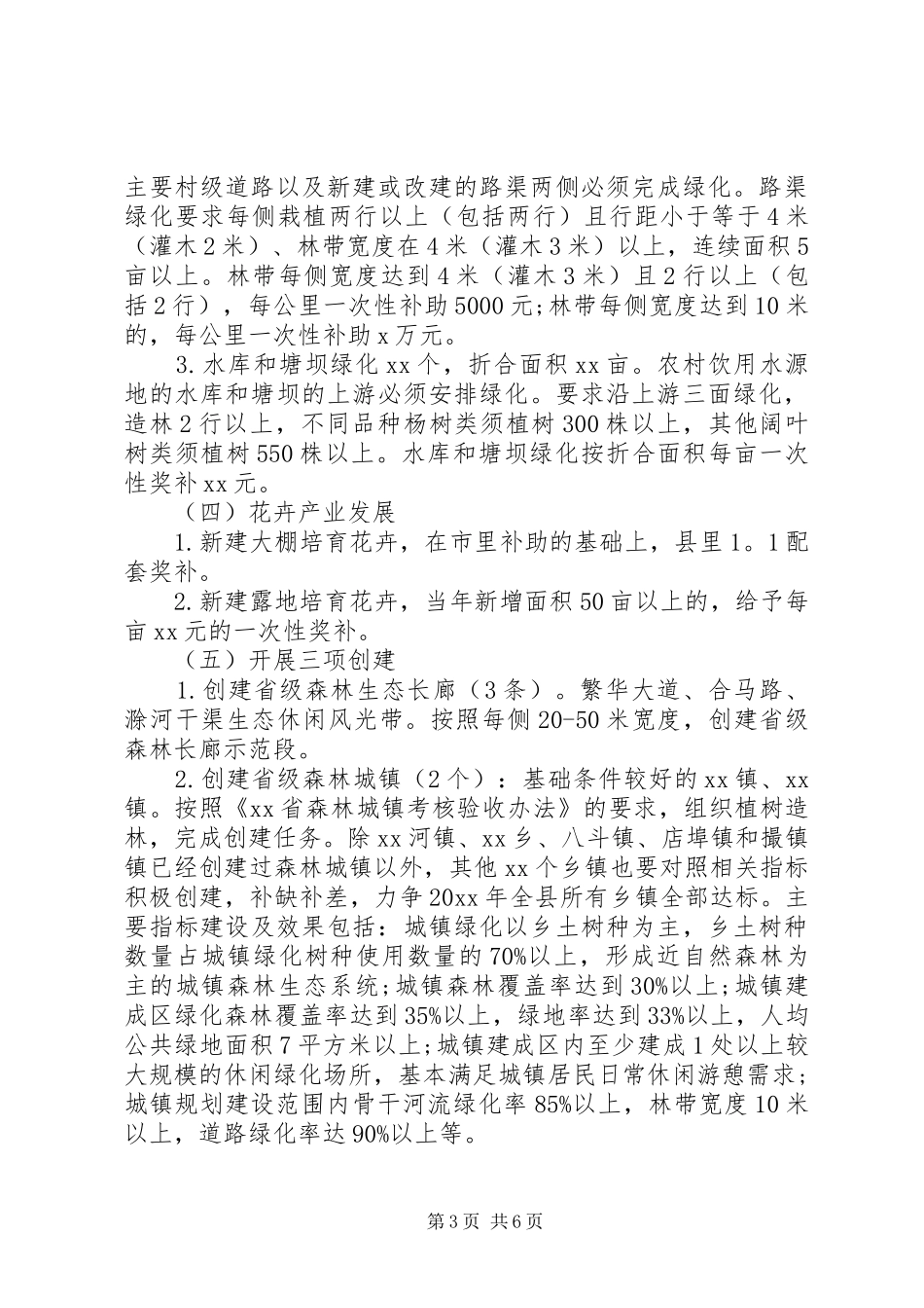 XX年XX县植树造林工作方案_第3页