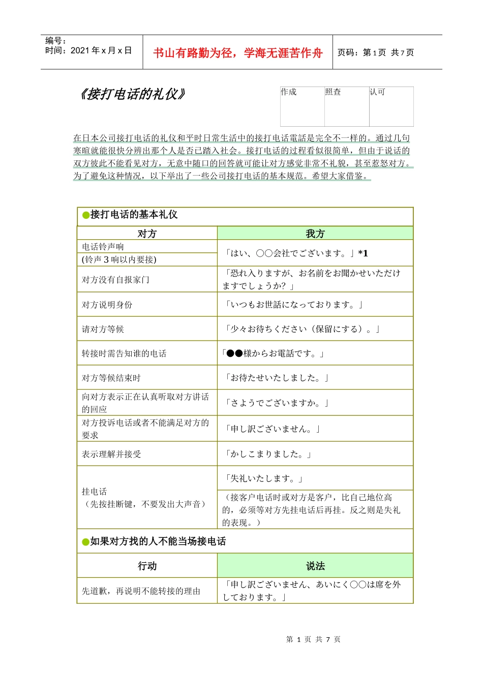 日语接打电话的礼仪_第1页