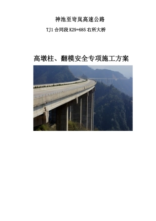 高墩柱、翻模安全专项施工方案(60页)