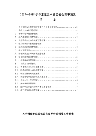 各类安全预警预案