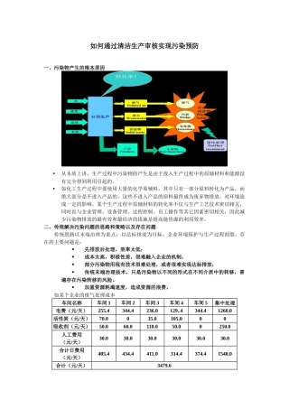 如何通过清洁生产审核实现污染预防