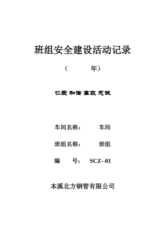 新班组安全建设活动记录(定制稿)