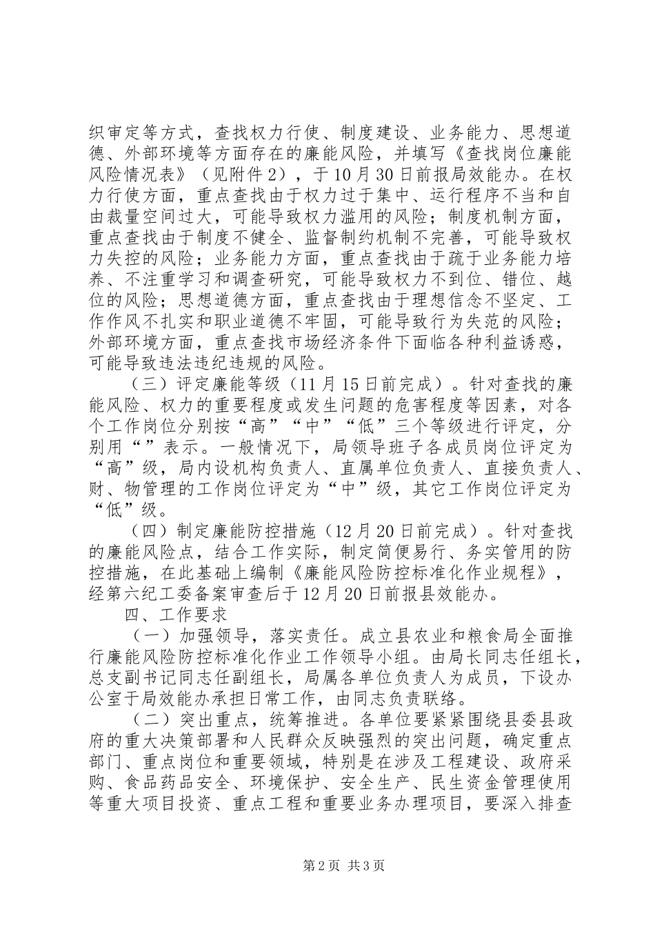 粮食局廉能风险防控工作实施方案_第2页