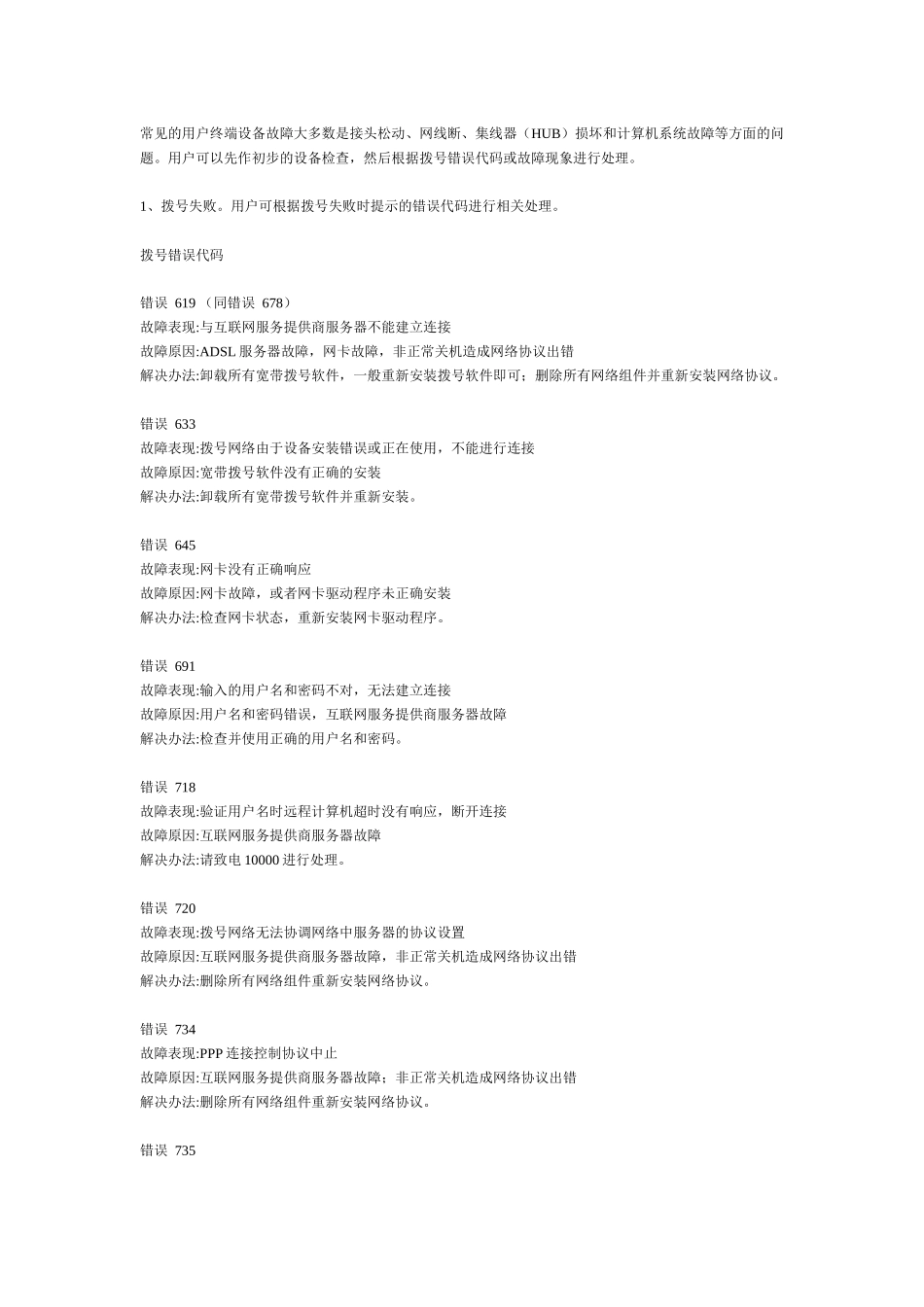 常见的用户终端设备故障_第1页