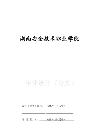 湖南安全技术职业学院毕业论文格式