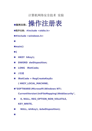 计算机网络安全技术实验