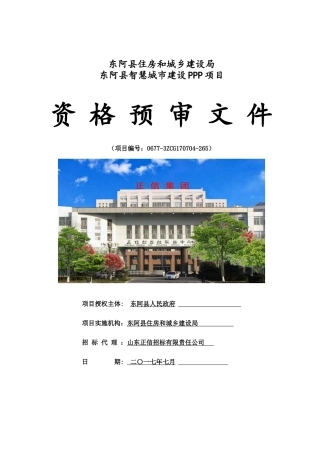 智慧城市建设ppp项目资格预审
