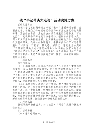 镇“书记带头大走访”活动方案