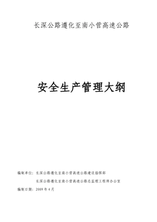 总监办安全监理大纲