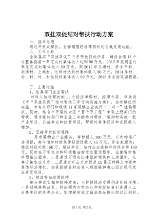 双挂双促结对帮扶行动实施方案