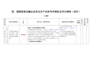 XXXX0207道路旅客运输企业安全生产达标考评指标及评分