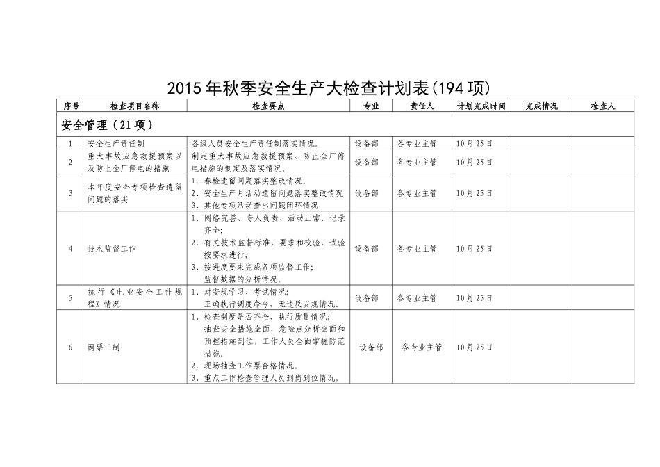 XXXX年秋季安全生产大检查计划_第2页