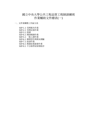 国立中央大学公共工程品管工程师训练班