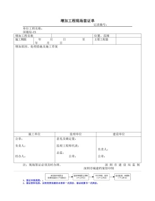 增加工程现场签证