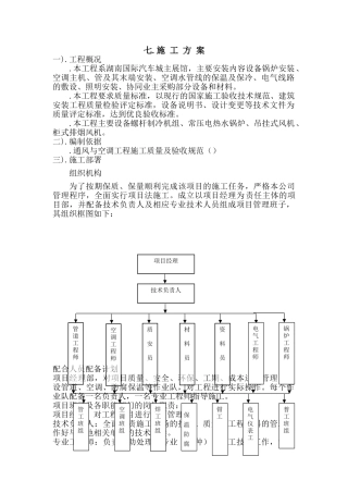 某汽车城主展馆设备安装工程施组(50页)