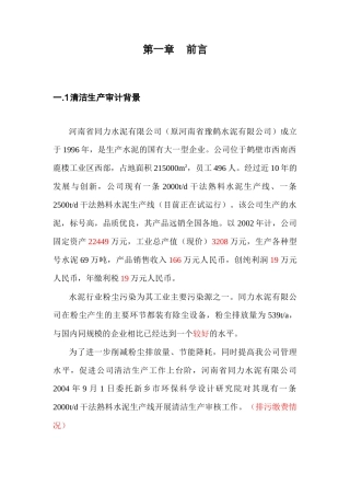 同力清洁生产审核报告